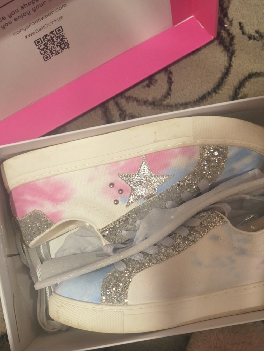 Corkys Sparkly Tie-Dye Star Platform Sneakers By Corkys